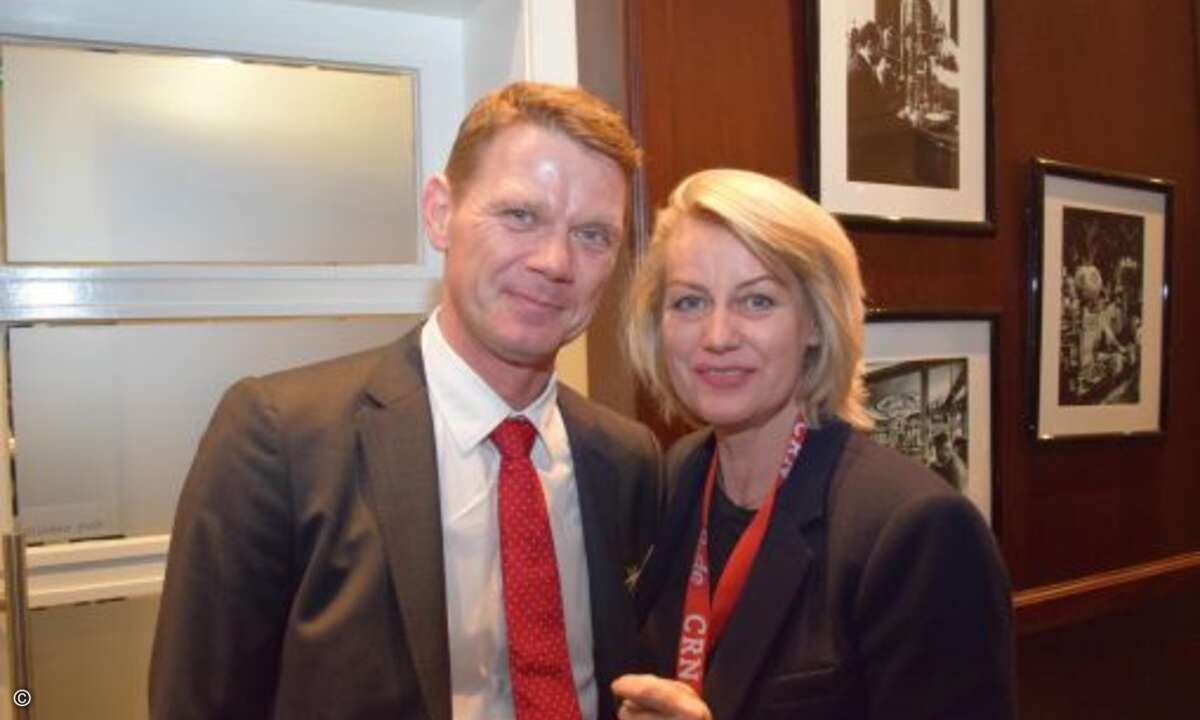 Jörg Schmidt, B2B-Chef von Toshiba, im Gespräch mit Michaela Wurm (Foto: CRN)