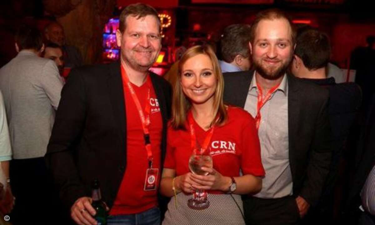 Auch das CRN-Team hatte seinen Spaß: Thomas Ebert zusammen mit Malina Colombo und Peter Tischer (Foto: SanDisk)