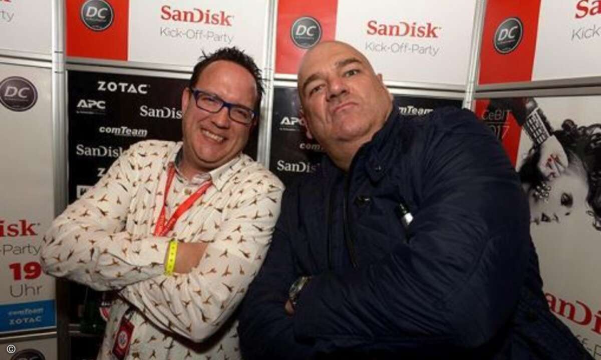Mit denen ist nicht zu spaßen: Stefan Knerrich (APC) und Oliver Gorges (cop Software) (Foto: SanDisk)