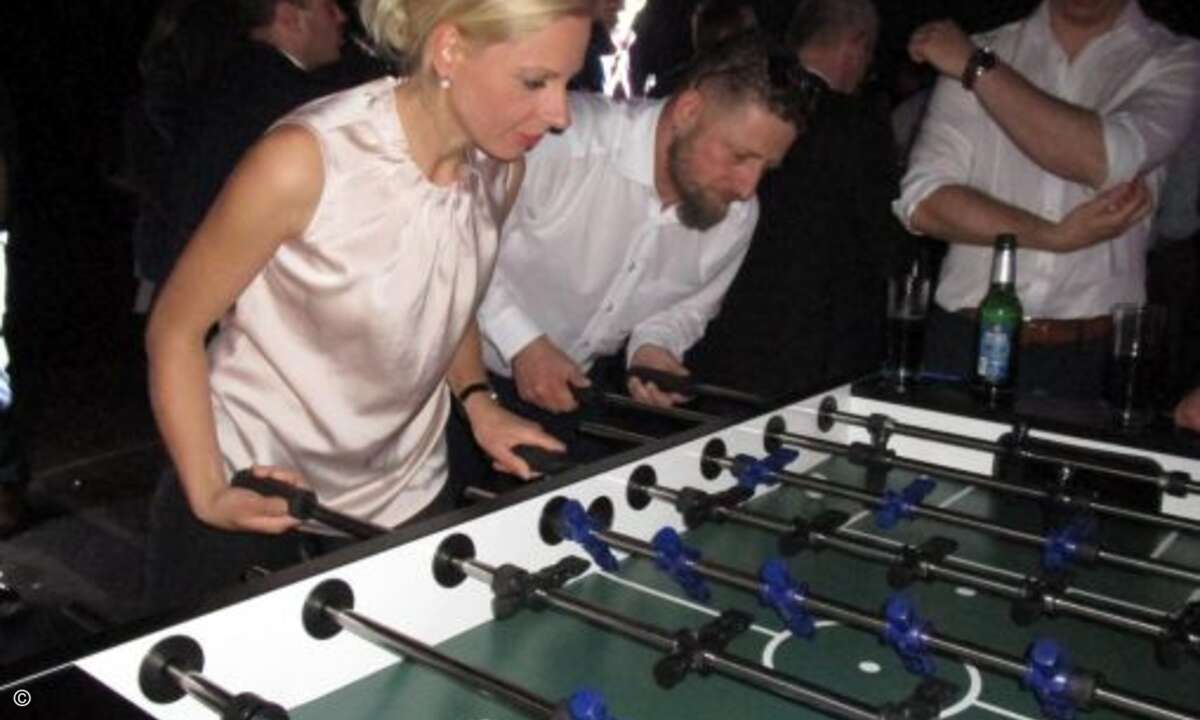 Anja Frauenstein von Logitech suchte indes nach Kicker-Gegnern auf Augenhöhe (Foto: CRN)
