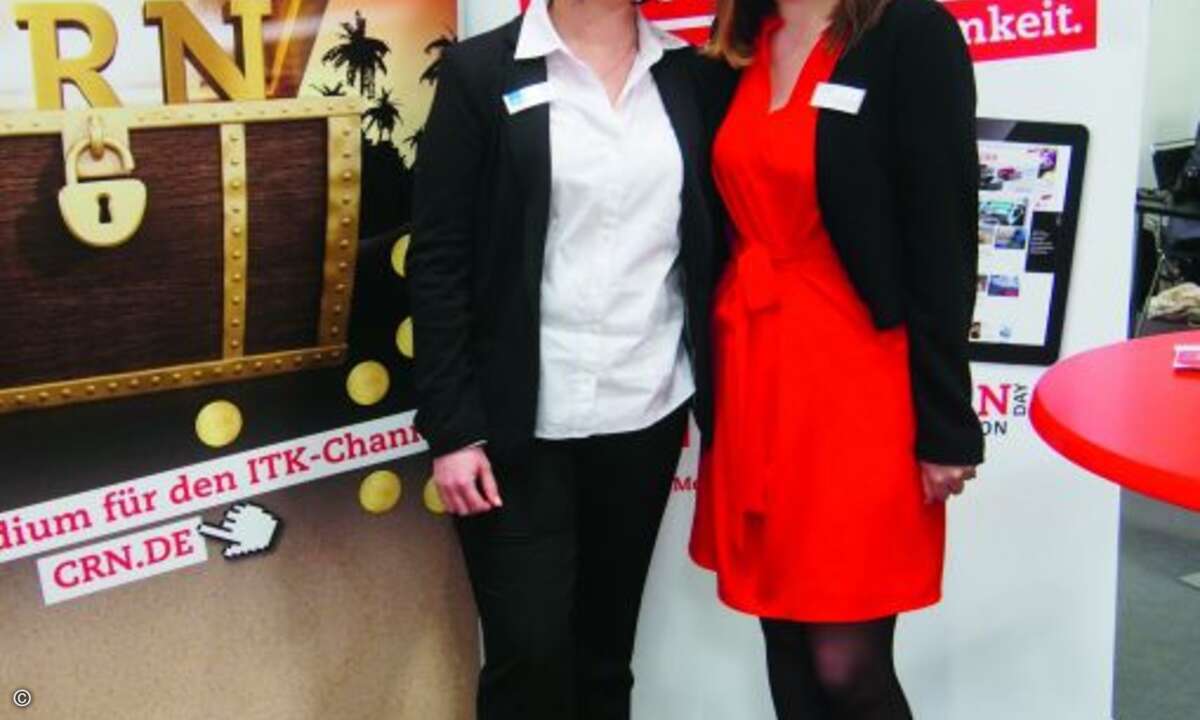 Konkurrenten trafen sich zum Fachaustausch: Lena Hüttenrauch von BB-net (li.) und Katharina Möbius (GSD) (Bild: CRN)