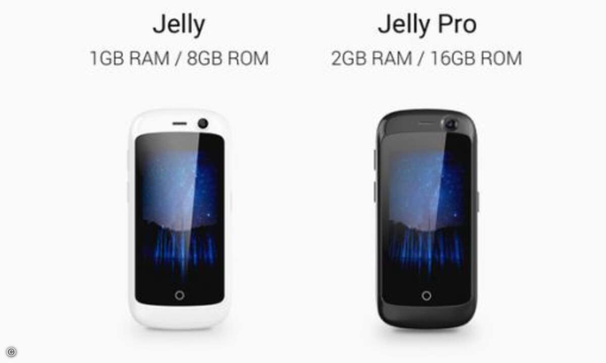 Für nur 16 Dollar mehr gibt es das Jelly Pro mit verdoppeltem RAM (2 GByte) und internem Speicher (16 GByte) (Foto: Unihertz / Kickstarter)