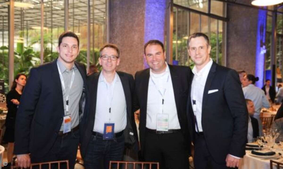 Daniel Rayner (Brinova Systemhaus), Wolfgang Stoehr (Bents Informationssysteme), Timo Frank (Capricorn Consulting) und Stefan Fritz (Sophos) (Foto: Sophos)
