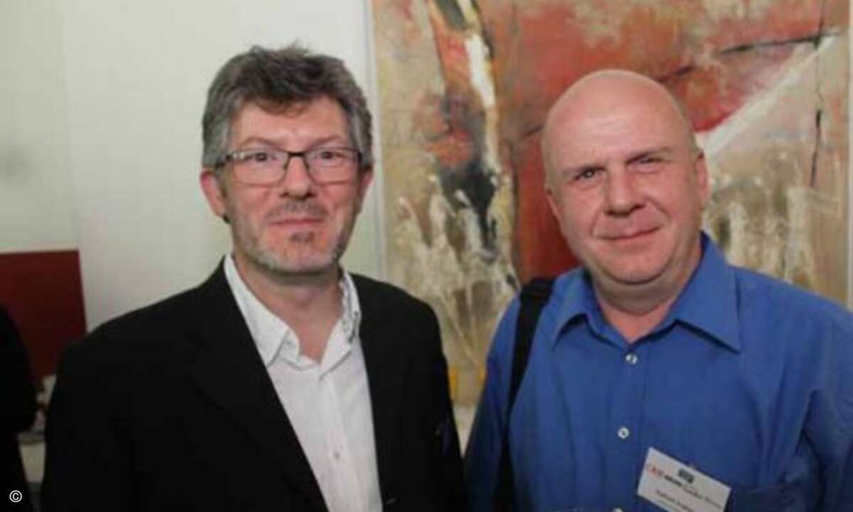 Markus Kien (funkschau) mit Eckhart Traber von Lancom (Bild: CRN)