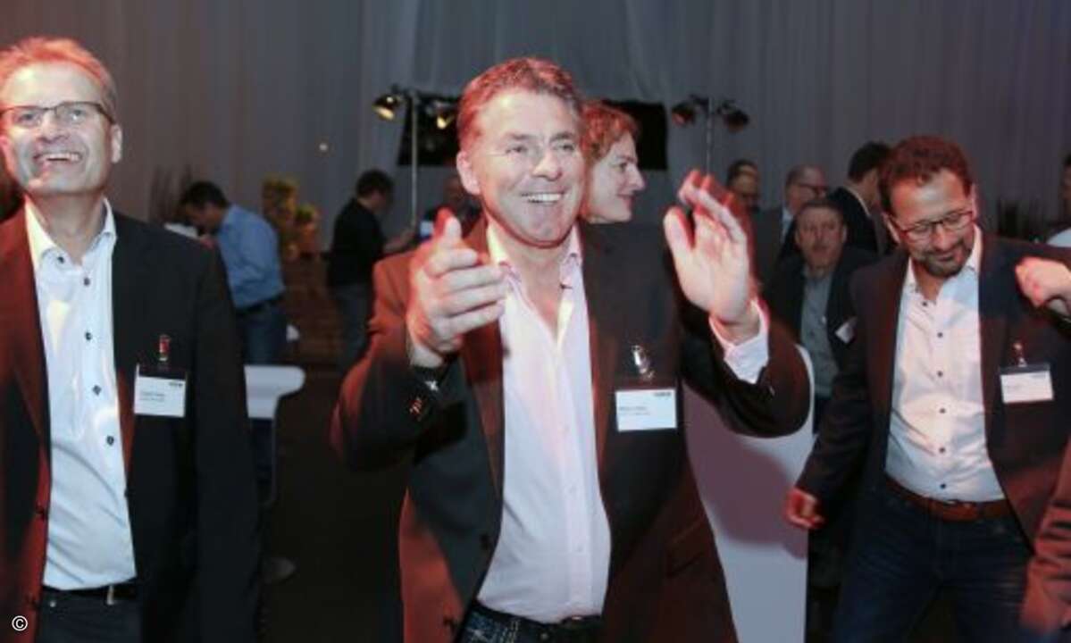 Auch Frank Jasper und Christoph Driwa von Jasper + Driwa gingen mit dem Rhythmus mit (Foto: Brother)