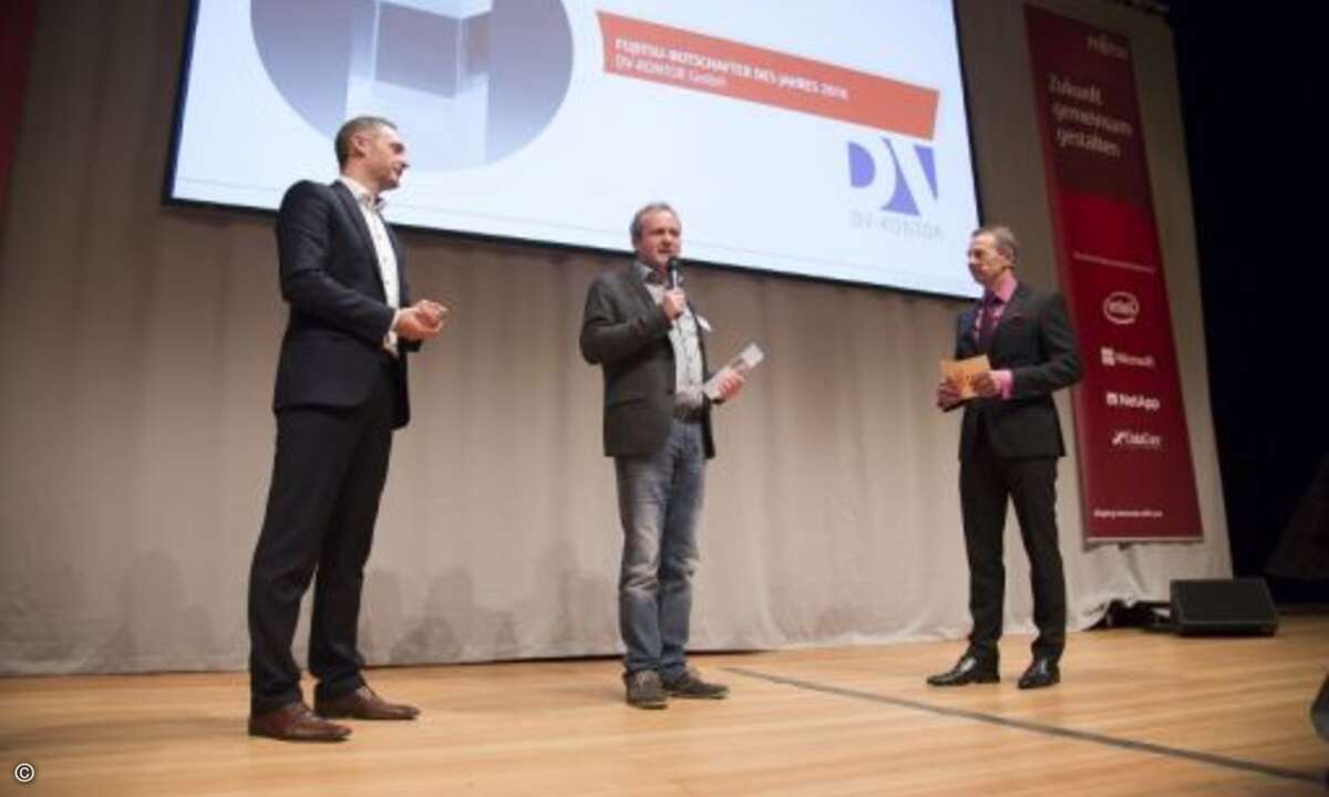 DV-Kontor durfte sich in Chemnitz über die Ehrung als Botschafter des Jahres freuen (Foto: Fujitsu)