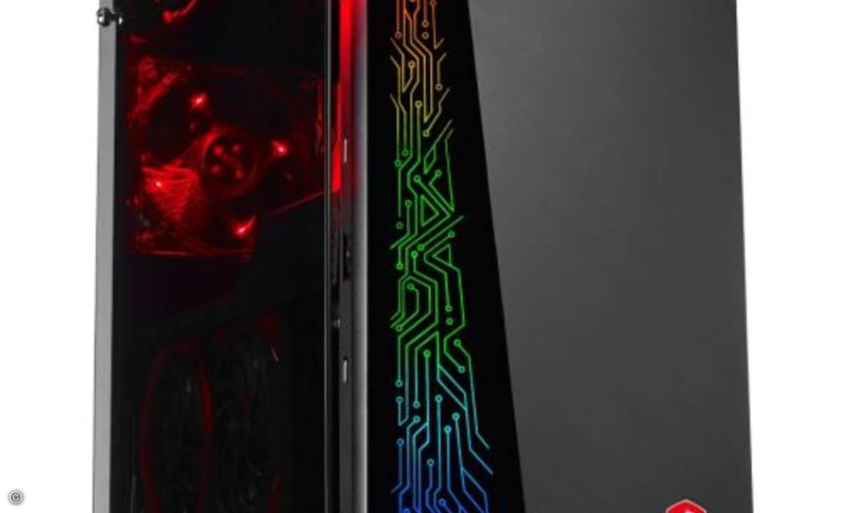 MSIs neuer Gaming-Desktop »Infinite A« punktet mit einem besonderen Frontdesign mit beleuchteter Grafik, das sich über die MSI »Mystic Light«-App an die eigenen Wünsche anpassen lässt. (Bild: MSI)
