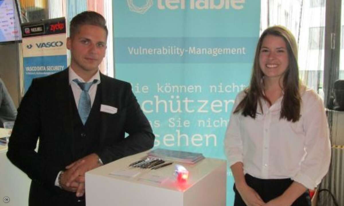 Joshua Kaßing (Nuvias) und Natalie Williams (tenable) (Bild: CRN)