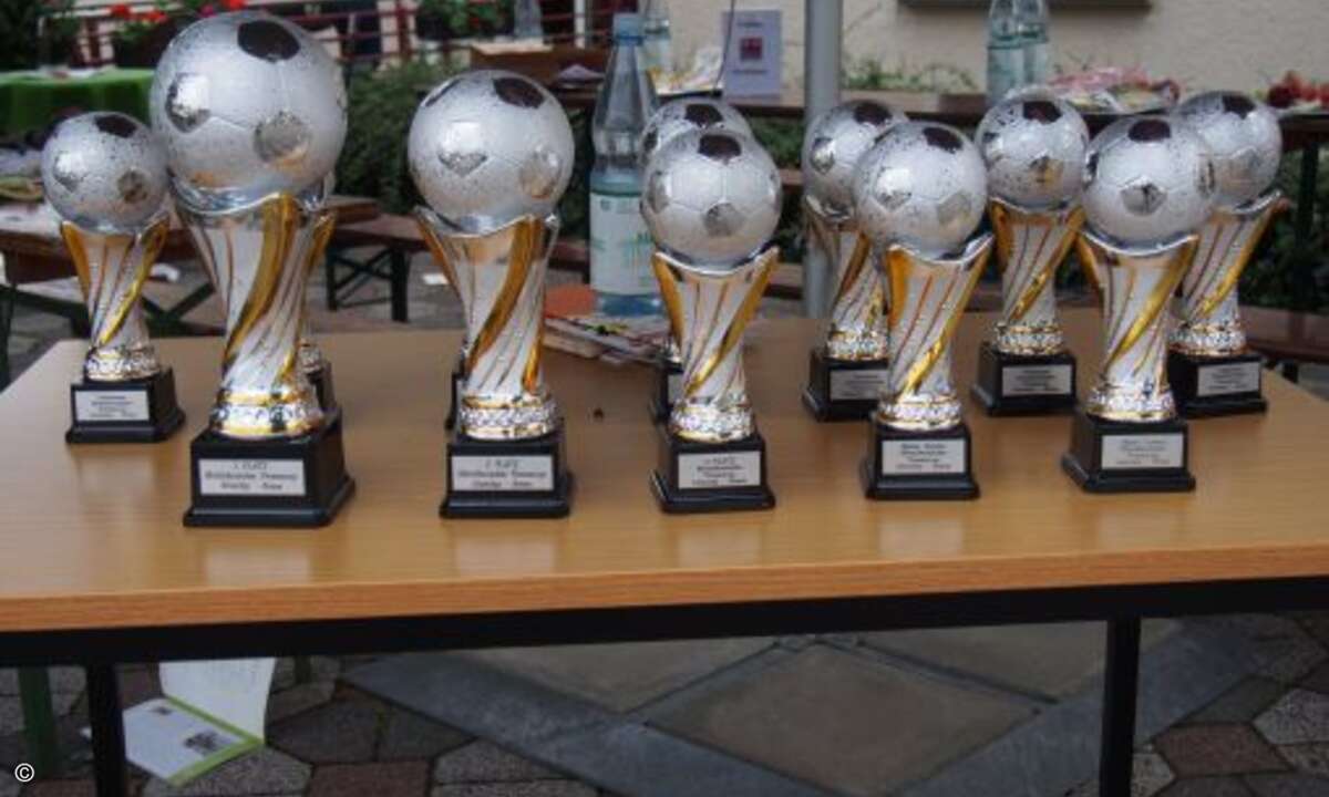 Die Trophäen warteten in der Bluechip-Arena auf die Turniersieger (Bild: CRN)