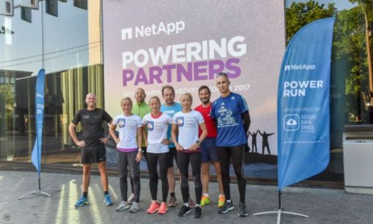 Am nächsten Morgen war die Laufgruppe dann etwas kleiner, … (Foto: NetApp)