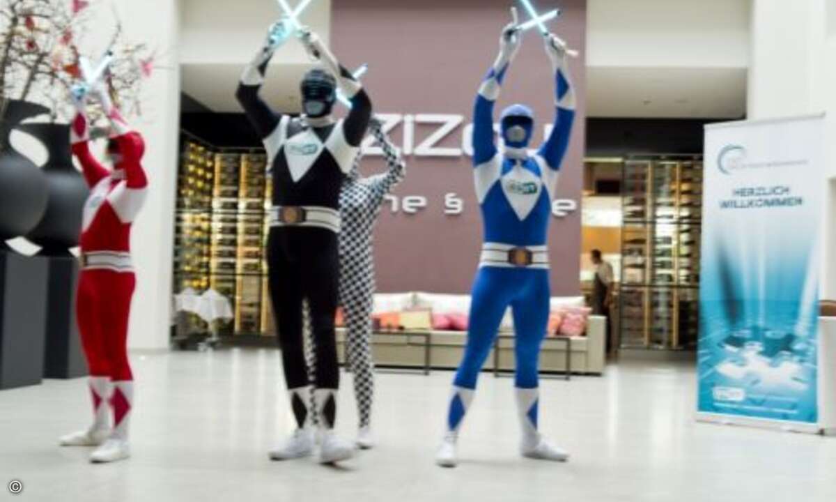 Die Eset-Power-Rangers waren stets präsent und… (Foto: Eset)