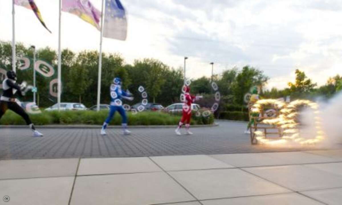 Noch ein kleine Darbietung der Power Rangers zum 30. Eset-Geburtstag… (Foto: Eset)