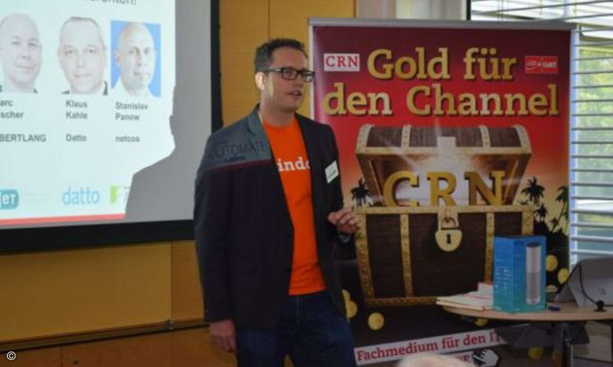 Ulrich Seidel von Prindo zeigte mit dem »Dot« eine MPS-Alternative für Privatkunden und Kleinstunternehmen(Foto: CRN)