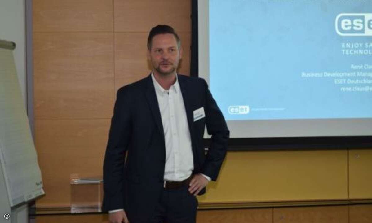 René Claus bei der Präsentation der aktuellen Eset-Lösungen (Foto: CRN)