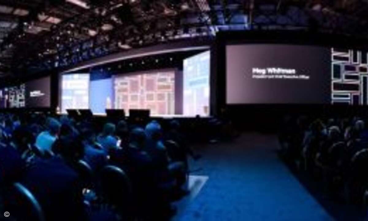 Große Bühne für HPE-Chefin Meg Whitman in Las Vegas (Bild: HPE)