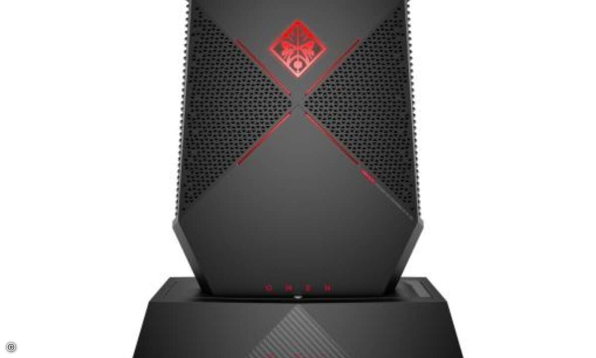 und der neue »Omen X by HP Compact Desktop« (Bild: HP)