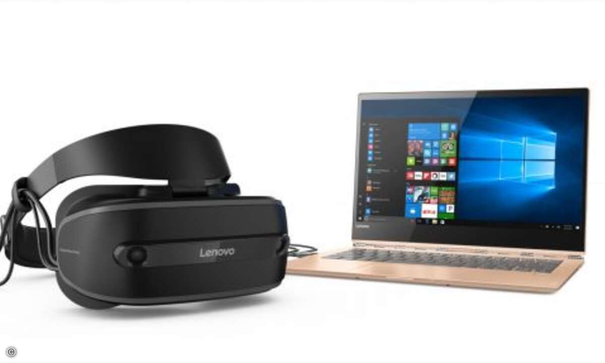 Das »Lenovo Explorer Mixed Reality«-Headset funktioniert als Erweiterung des PCs. Nutzer können auf die Microsoft Office-Suite zugreifen, im Web surfen, Shows in einer virtuellen Home-Office-Umgebung ansehen, VR-Games spielen, in Holo-Touren Neues en