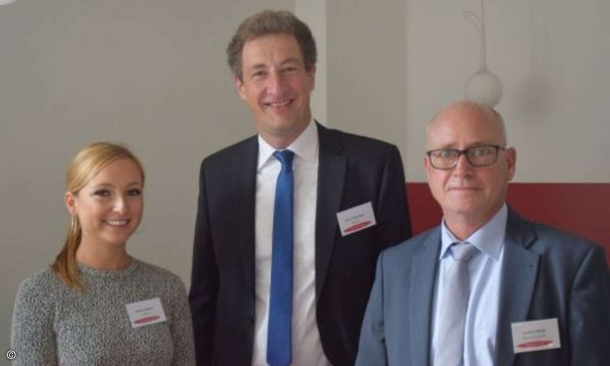 Malina Colombo (CRN), Franz Obermayer (Fox IT) und Joachim Helwig freuen sich auf einen erfolgreichen Solution Day(Merck IT) (Bild: CRN)