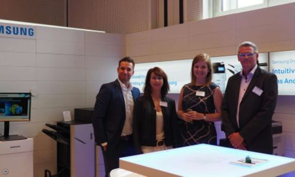Für Samsung waren Christoph Kuner, Ute Hildebrand, Ute Wessendorf und Kai Muth nach Bamberg gekommen (Foto: CRN)