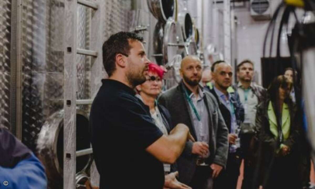 Winzer Martin Mößlein erklärt die Weinherstellung (Foto: Kaspersky)
