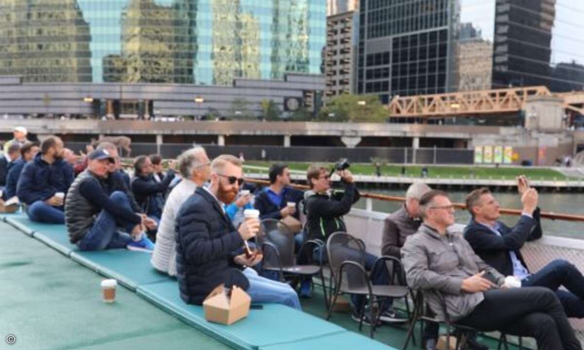 Sie konnten die architektonischen Schätze Chicagos auf einer Bootsfahrt über den Chicago River und Lake Michigan erleben (Bild: Michael Schickram)