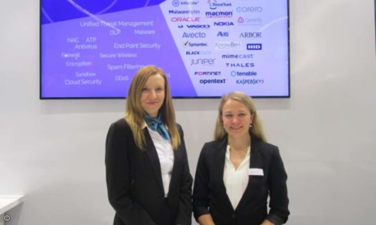 Charmante Begrüßung bei Nuvias durch Justyna Ostrowska und Rieke Bredehöft (Foto: CRN)