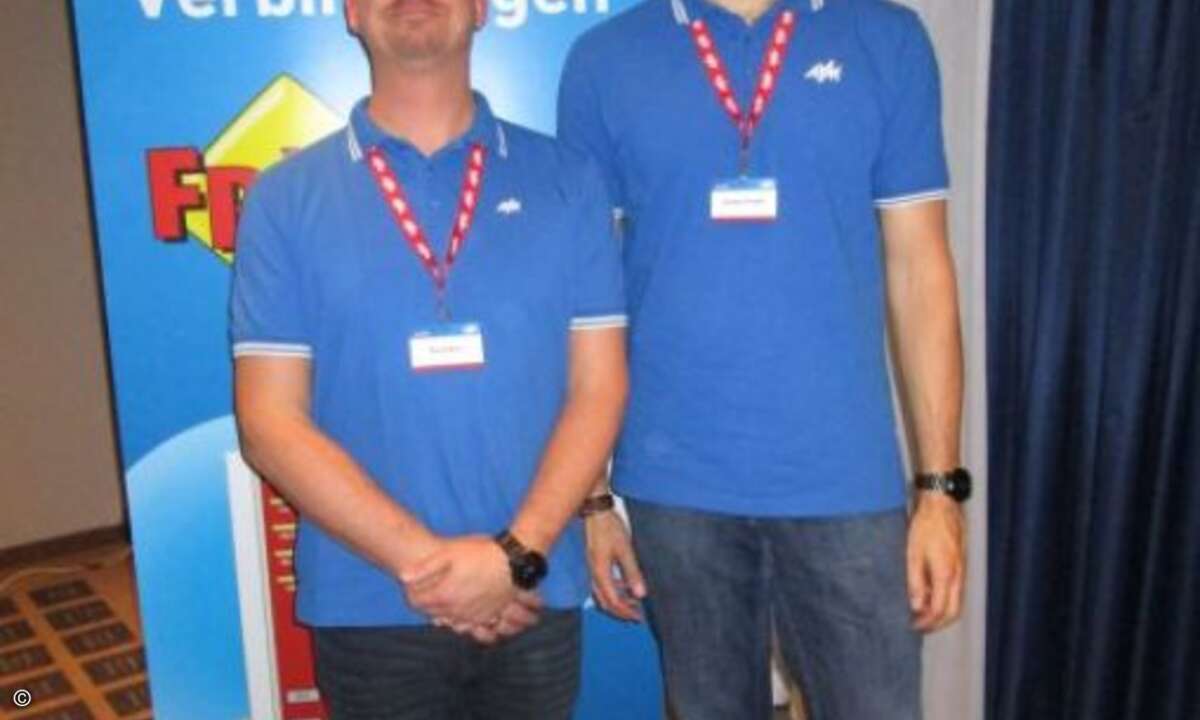 David Bury und Gordon Priebe von AVM sorgen bei jeder Veranstaltung aufs Neue für unterhaltsame Vorträge