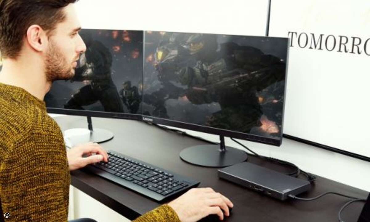 Das neue Lenovo »Lenovo Thunderbolt 3 Graphics Dock« macht den Anschluss von bis zu drei 4K-Displays an ausgewählte Lenovo PCs möglich (Bild: Lenovo)