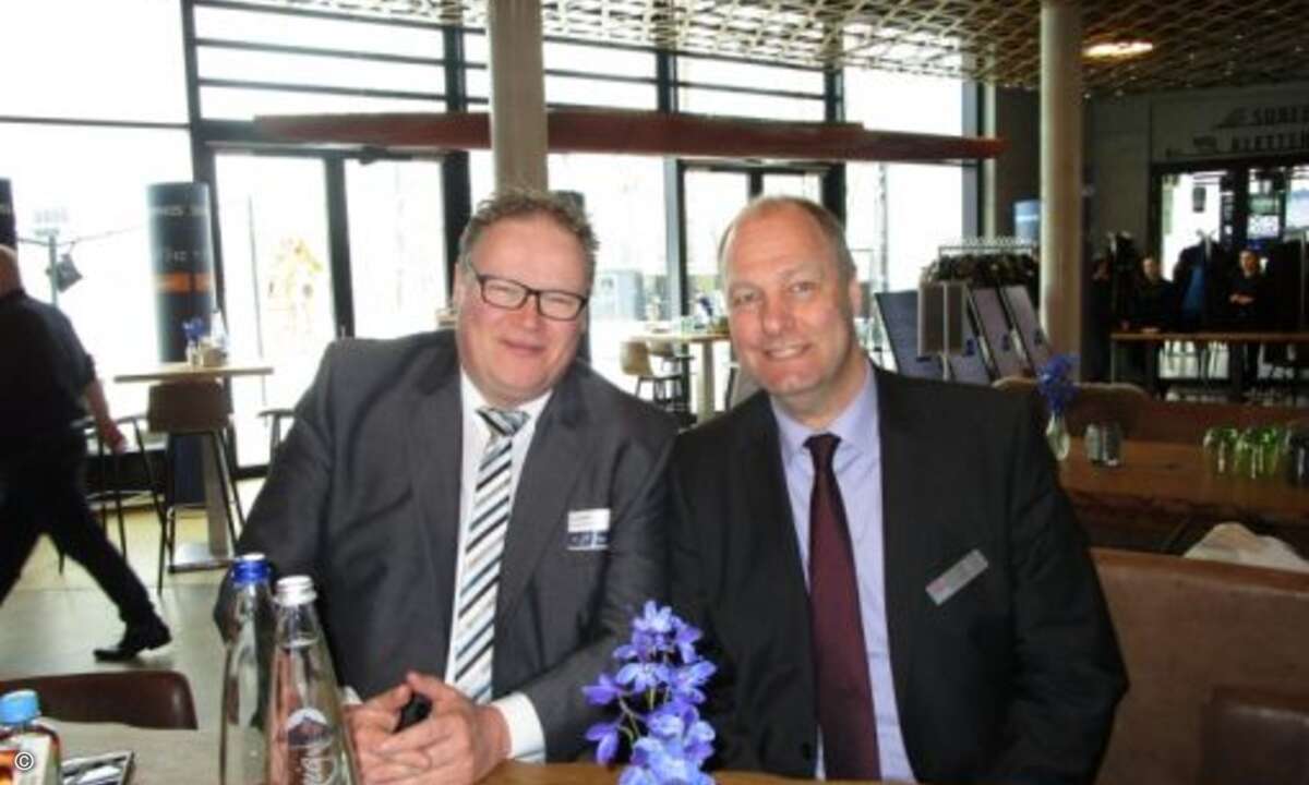 Distributionsspezialisten unter sich: Sven Ortmann von Also und Jörk Gödde von Exclusive Networks (Foto: CRN)