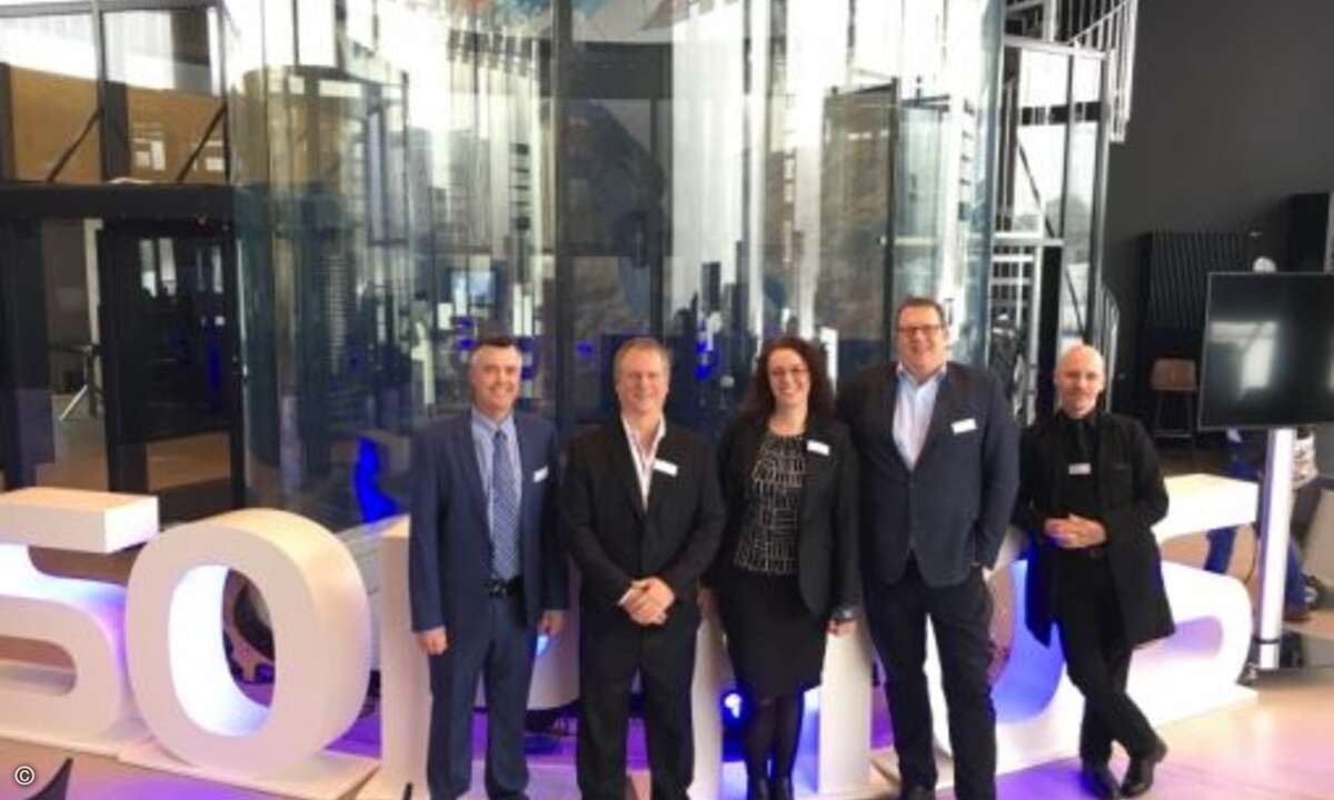 Meet the Experts: Marty Ward, Chris McCormack, Barbara Hudson, Thomas Lippert und Sean Richmond (v.li.n.re.) aus dem globalen Produktmanagement von Sophos standen für Fragen bereit (Foto: Sophos)
