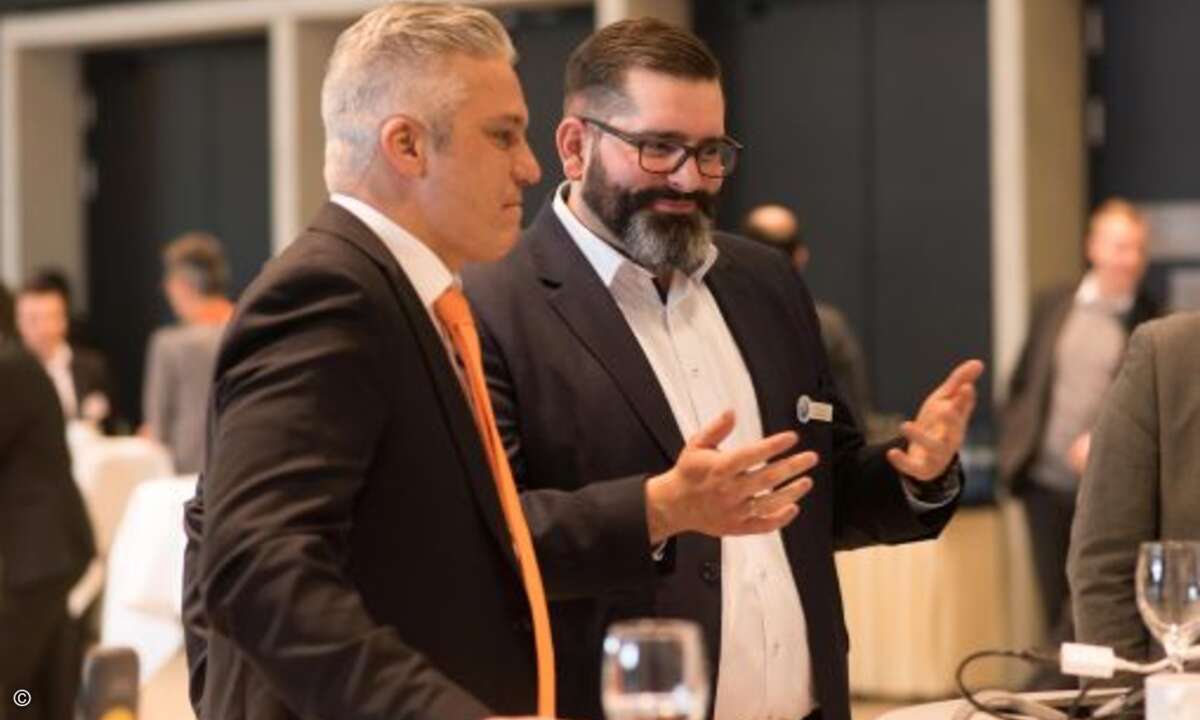 Marcel Künzenbach (Acmeo) nutzte das Event, um seine neuen Geschäftspartner kennenzulernen (Foto: Acmeo)