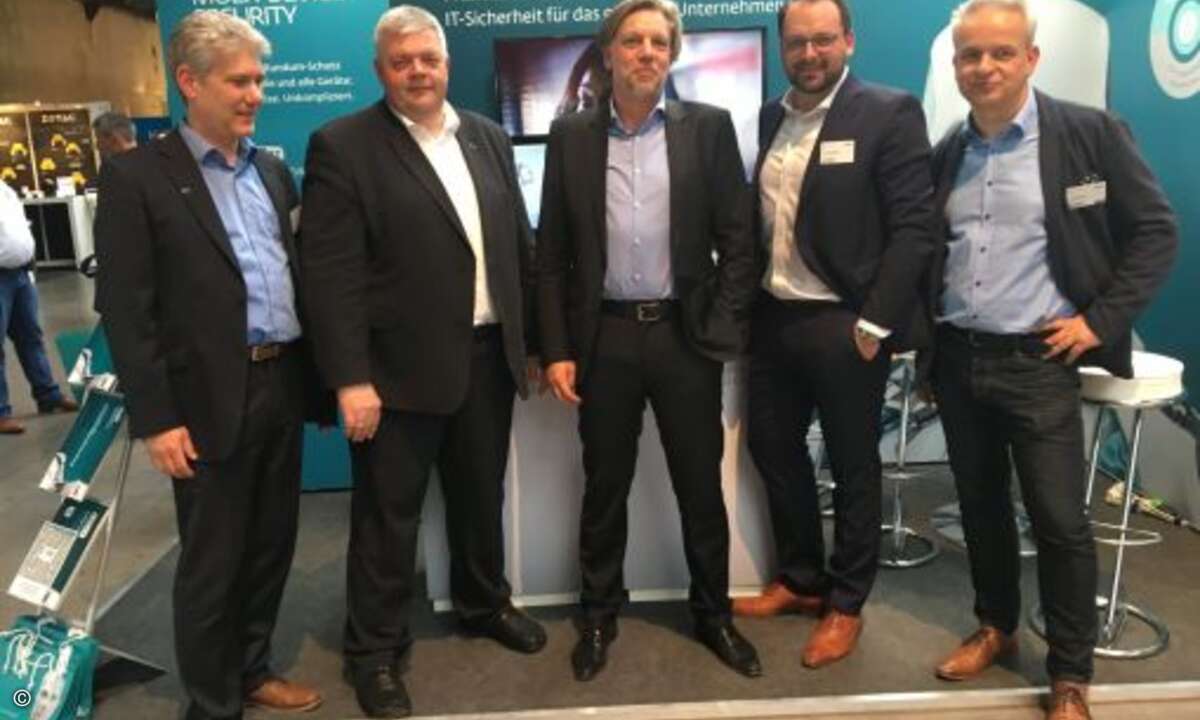 Daniel Stephan, Stefan Müller, Maik Wetzel, Christoph Preetz und Uwe Rehwald (v. links; alle Eset) (Bild: CRN)