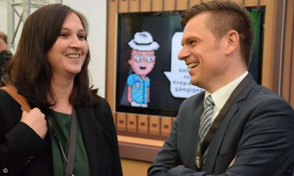 Herweck-Einkaufsleiter Dominik Walter nutze jede Gelegenheit, um mit Kunden zu sprechen
(Foto: CRN)