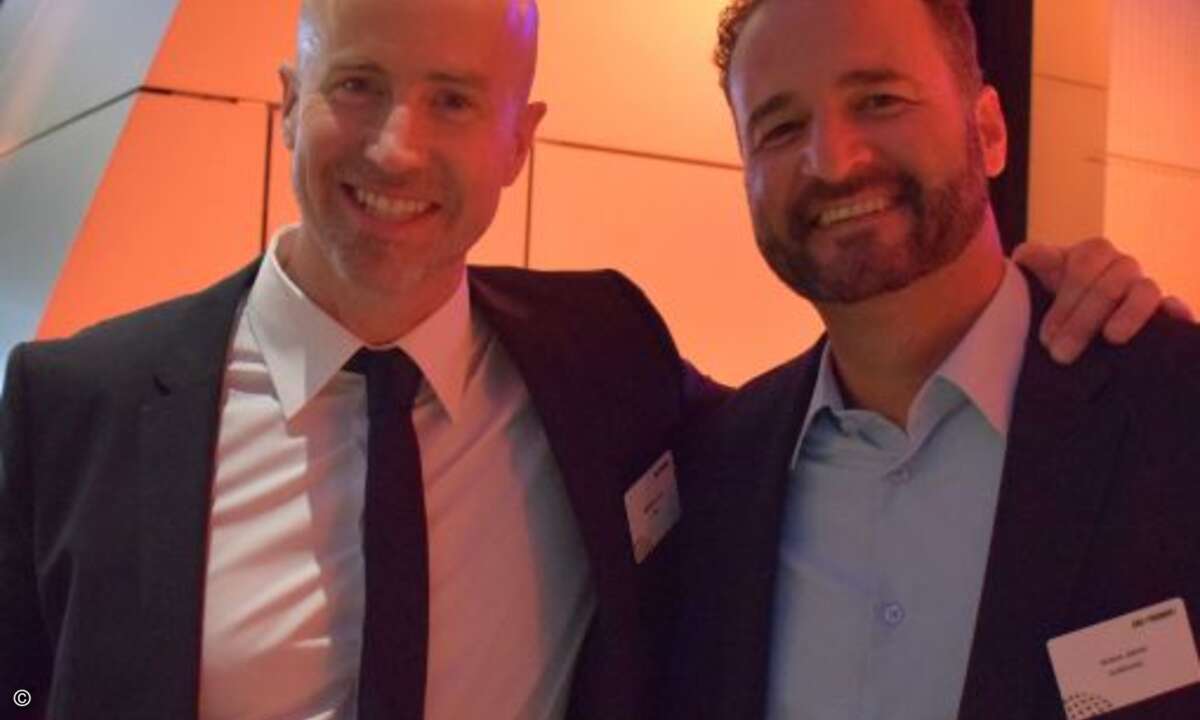 Matthäus Hose mit Anton Jakob von Samsung auf dem VIP-Abend (Bild: CRN)