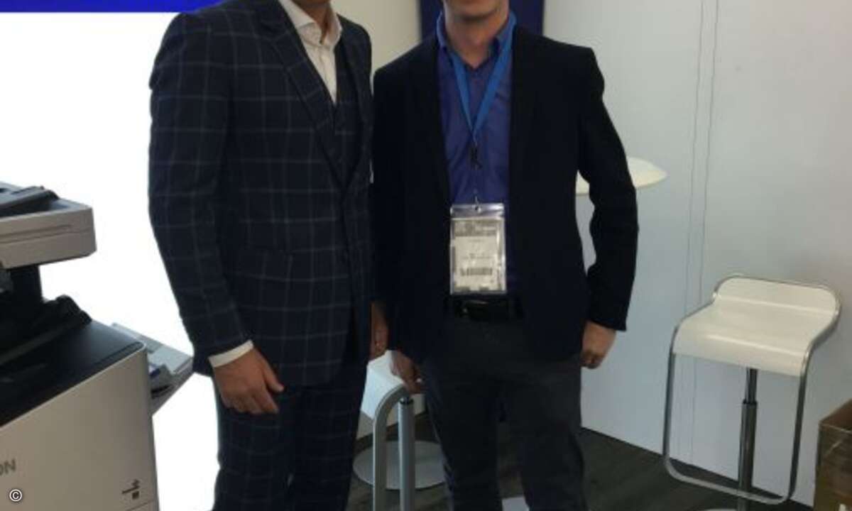 Marc Adelberg (CRN) und Volker Rotter (Epson) (Bild: CRN)