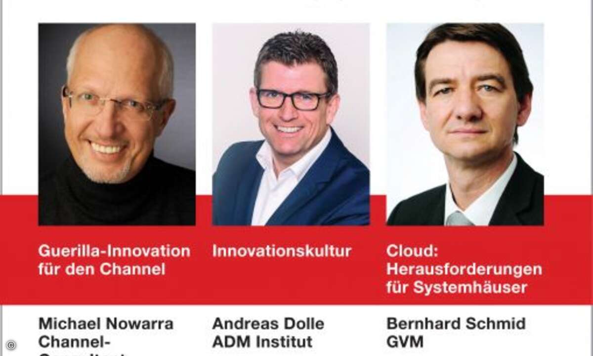 13:30-14:30 Uhr: CRN Innovation Talks mit Michael Nowarra (Channel-Consultant), Andreas Dolle (ADM Institut) und Bernhard Schmid (GVM) (Foto: CRN)