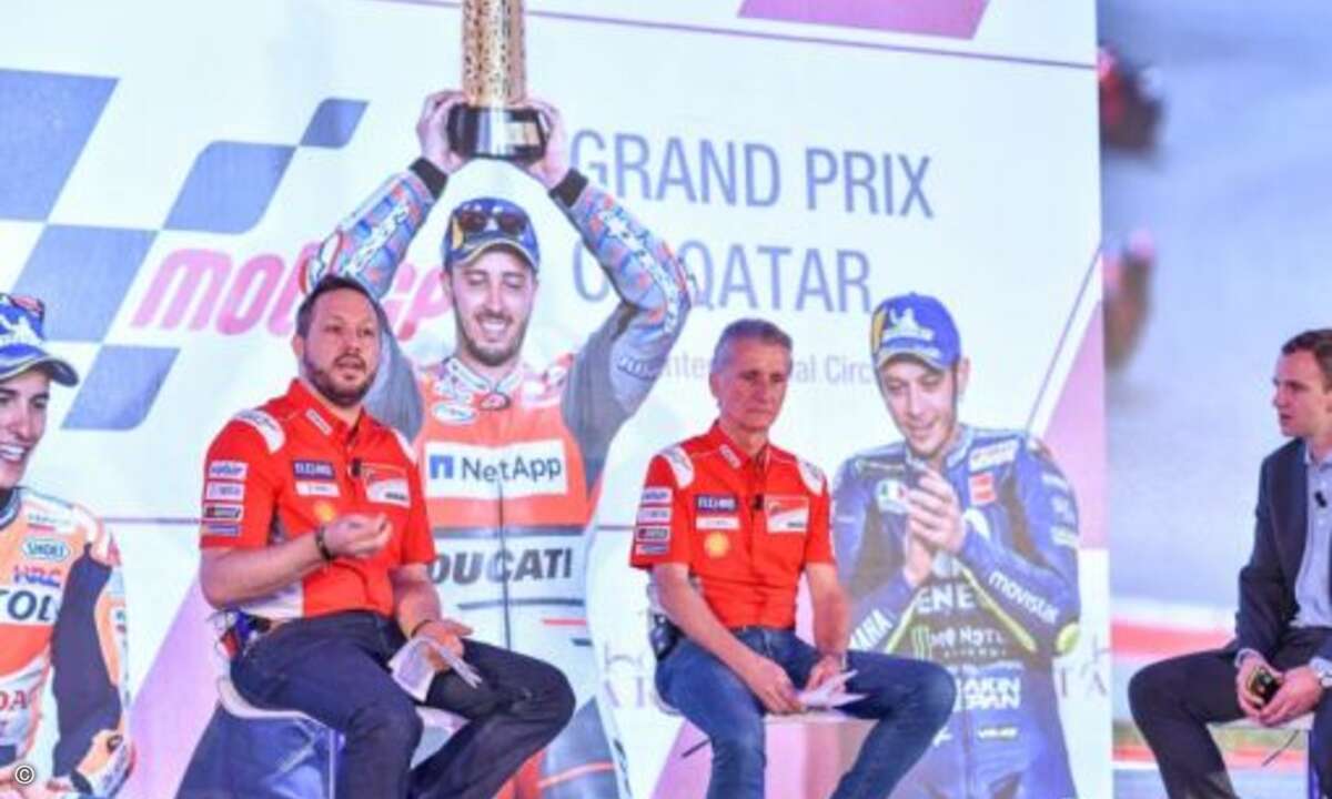 IT- und Teamchef des MotoGP-Teams von Ducati berichteten, wie sie die NetApp-Lösungen nutzen, um Renndaten zu verarbeiten (Foto: Graham Lee Photography / NetApp)