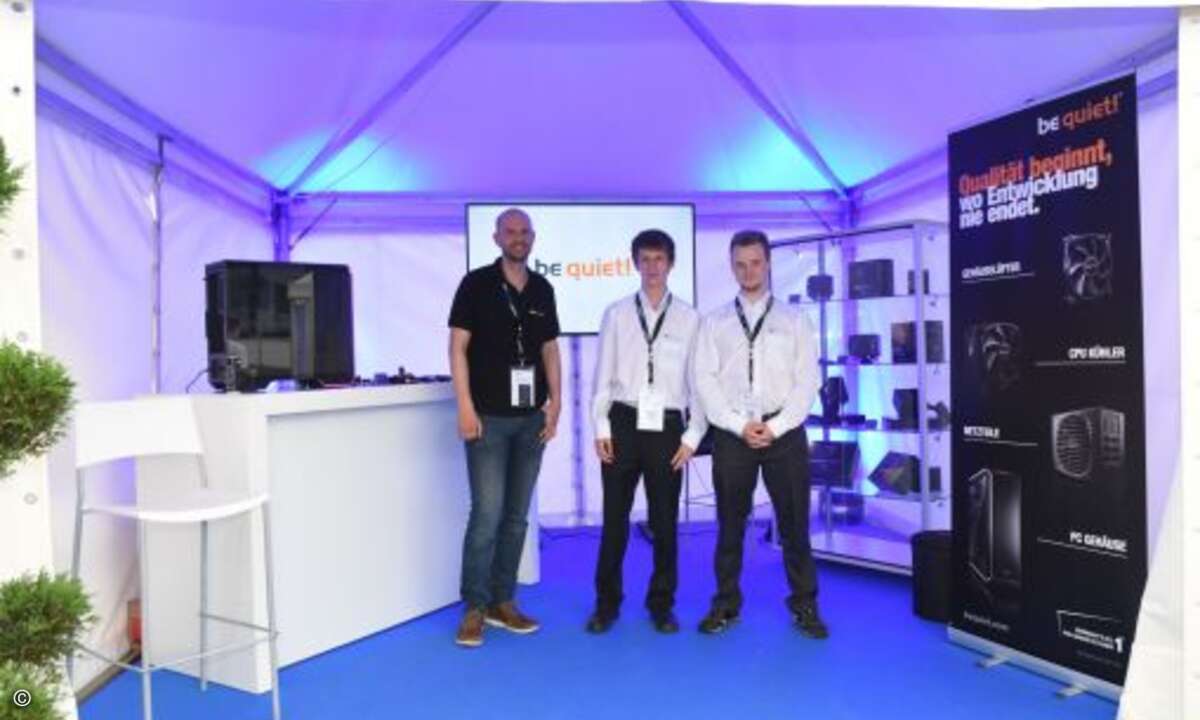 Be quiet! war als einer der Hauptsponsoren mit einem Stand vor Ort (Bild: Kosatec)