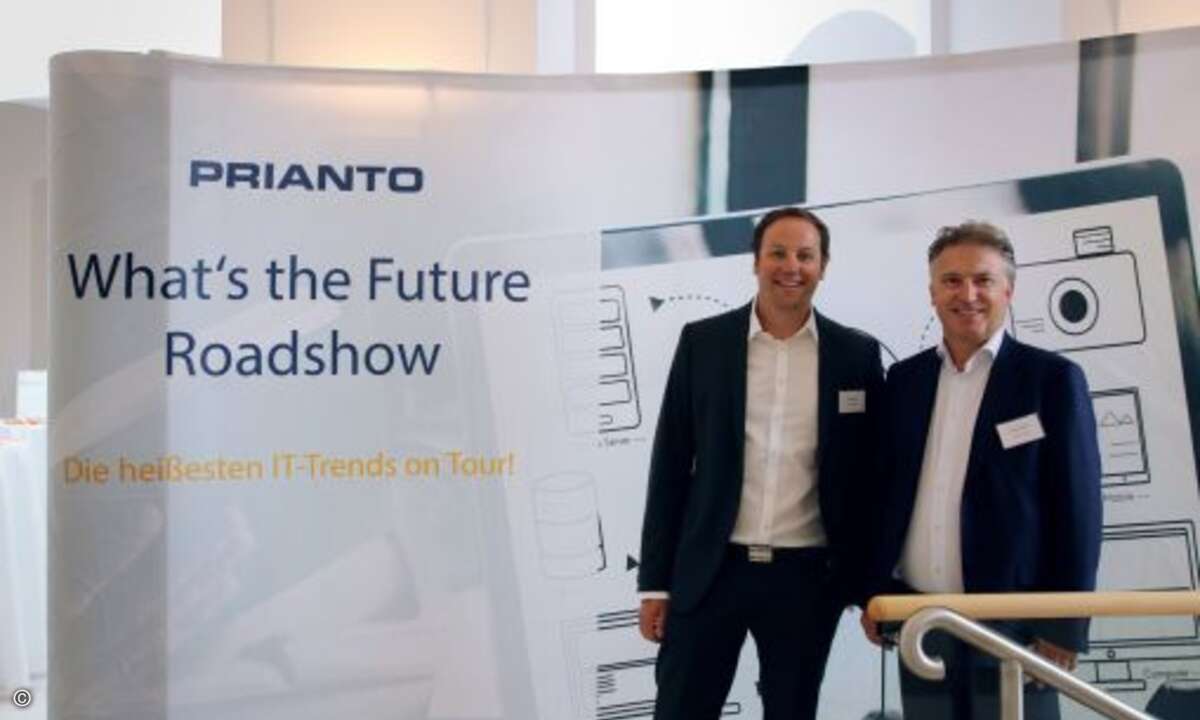 Die Prianto-Geschäftsführer Oliver Roth (li.) und William Geens eröffneten die Roadshow (Bild: Prianto)