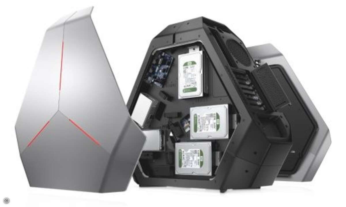 Der »Alienware Area-51« kann im Laufe der nächsten Wochen mit den jüngst angekündigten »Nvidia GeForce RTX 2070«, »2080« und »2080 Ti«-GPUs bestellt werden. (Bild: Dell)