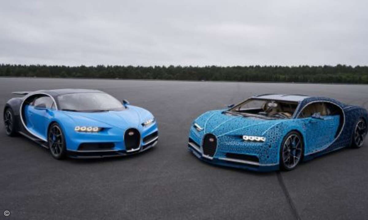 Der Supersportwagen kostet bei Bugatti 2,4 Millionen Euro und dürfte für die meisten Lego-Kunden unbezahlbar sein (Bild: Lego)