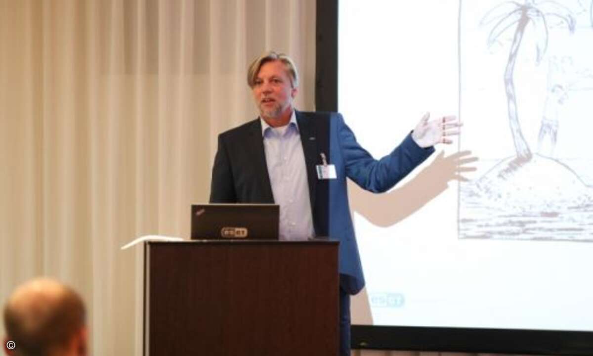 Channelchef Maik Wetzel stellte neue Enterprise-Services vor und gab einen Ausblick darauf, was Eset in den kommenden Wochen und Monaten mit seinen Partnern vorhat (Foto: Eset)