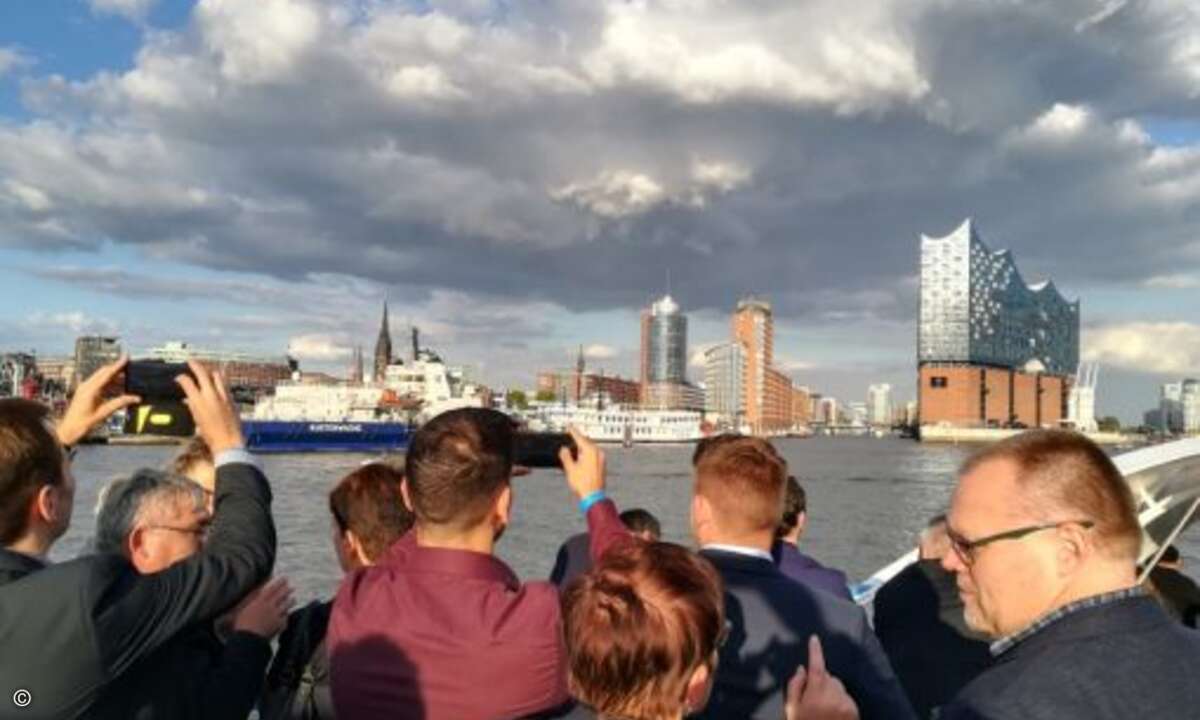 Ein beliebtes Fotomotiv bei den Eset-Partner: die Elbphilharmonie (Foto: CRN)