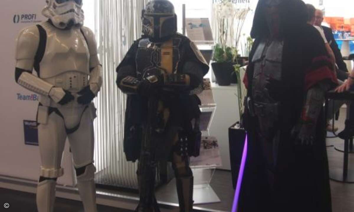 In diesem Jahr hatten sich die Herren von Imperium und dunkler Seite der Macht erstmals ohne Darth Vader auf die it-sa getraut (Foto: CRN)