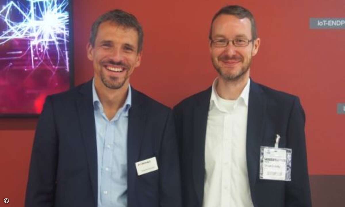 Tommy Grosche von Fortinet mit CRN-Redakteur Daniel Dubsky (Foto: CRN)