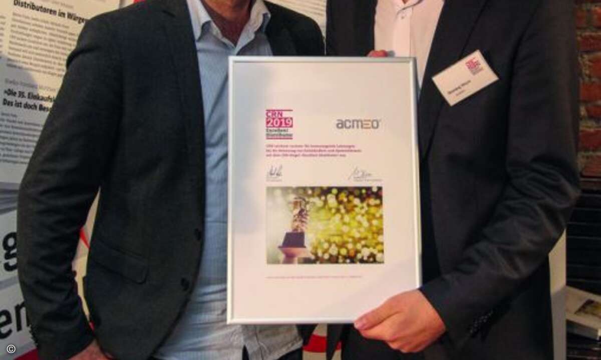 Acmeo GmbH & Co. KG
Der Cloud-Computing- und Software-as-a-Service-Spezialist Acmeo qualifiziert sich auch in diesem Jahr wieder für den Kreis der CRN Excellent Distributoren: Mit Gesamtnote 1,98 gelingt dem Hannoveranern eine deutliche Leistungsste