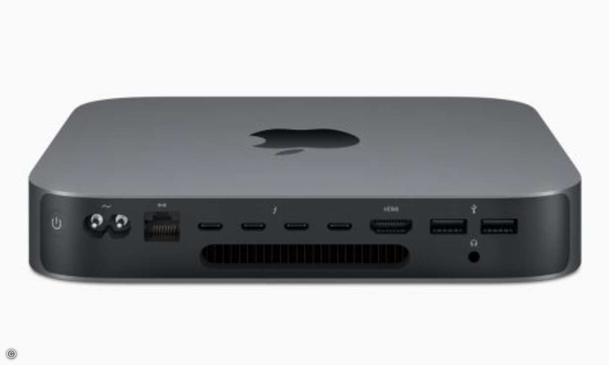 Der Mac Mini bietet jetzt schnellere und erweiterte I/Os, so dass er an fast alles angeschlossen werden kann, einschließlich vier Thunderbolt 3 Ports, einem HMDI 2.0, zwei USB-A Ports, einer Audio-Buchse und Gigabit-Ethernet sowie einer 10Gb Ethernet