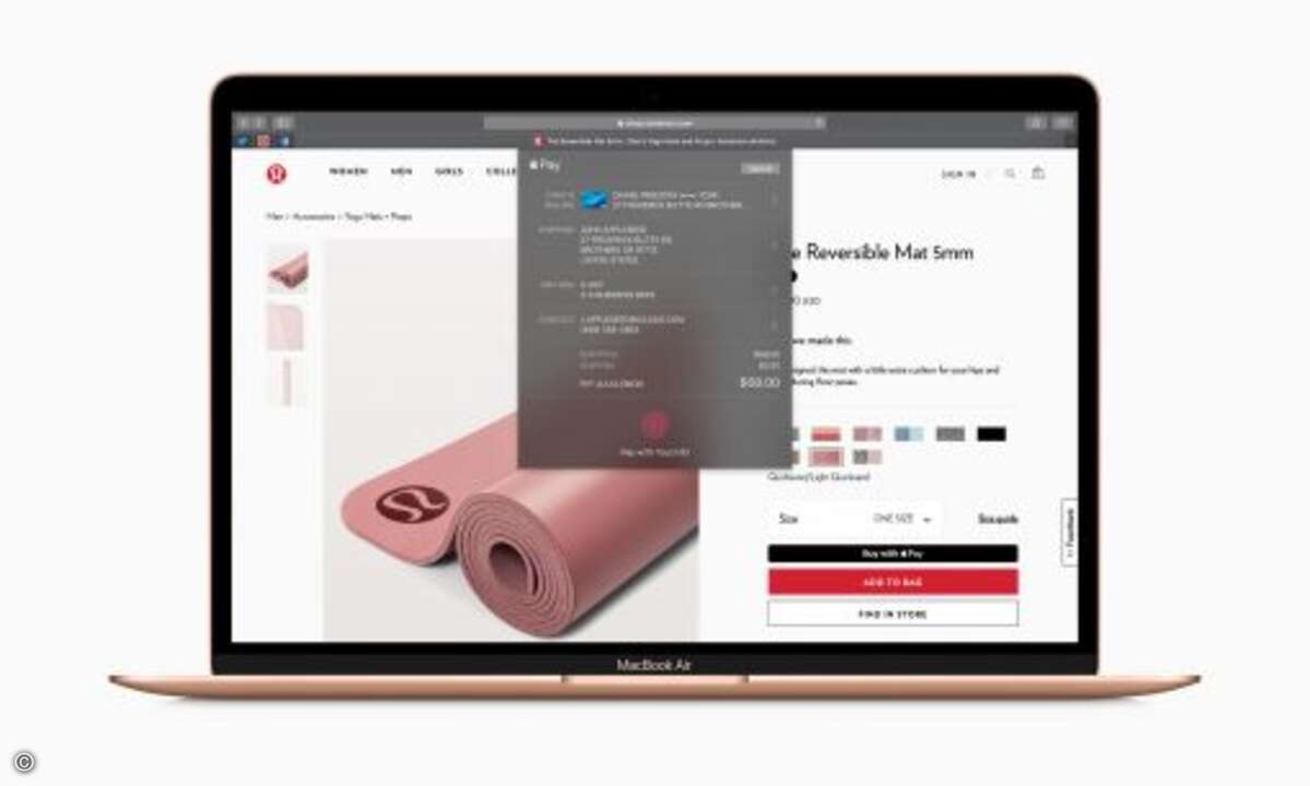 Das MacBook Air verfügt jetzt über Touch-ID, mit der man es entsperren, sich authentifizieren und mit Apple Pay einkaufen kann (Foto: Apple)