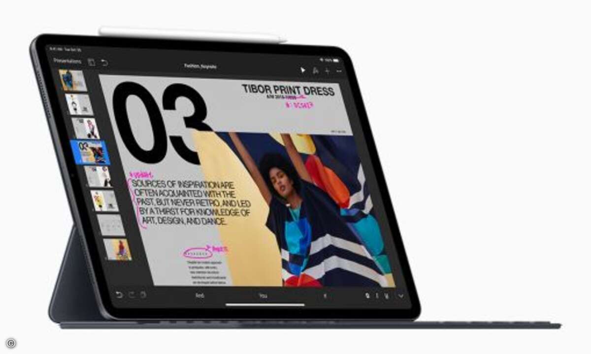 Das neue iPad Pro setzt mit Apple Pencil und Smart Keyboard Folio auf Vielseitigkeit für unterwegs (Foto: Apple)