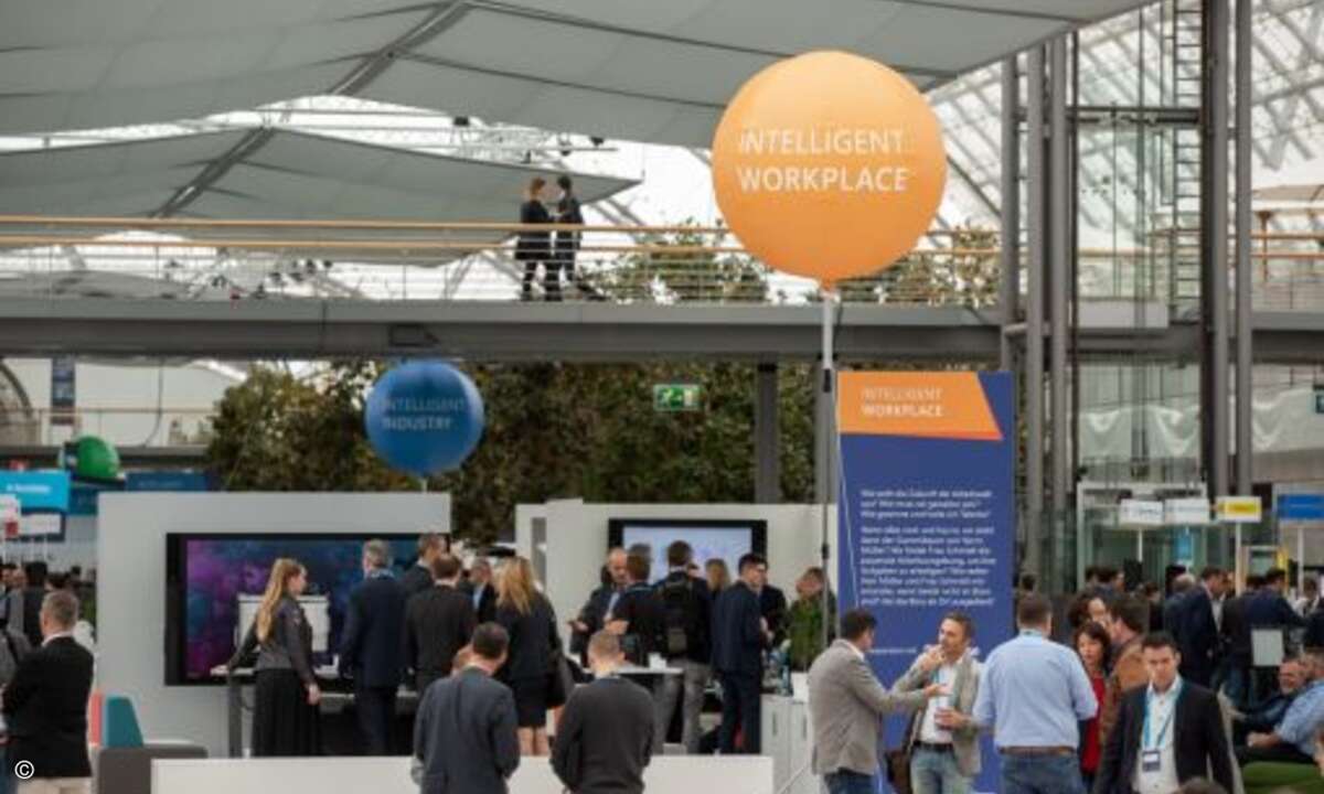 Prominentes Thema auf der Ausstellungsfläche: Der Digital Workplace der Zukunft(Bild: CRN)